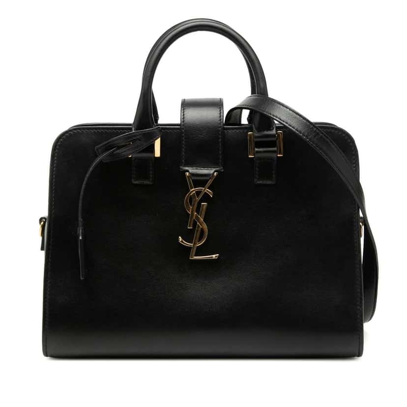 Saint Laurent Baby Leather Monogram Cabas Satchel Black Leather Very good condition - Front View