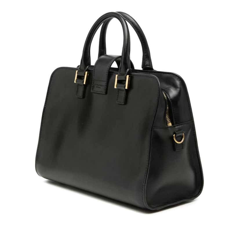 Saint Laurent Baby Leather Monogram Cabas Satchel Black Leather Very good condition - Back View
