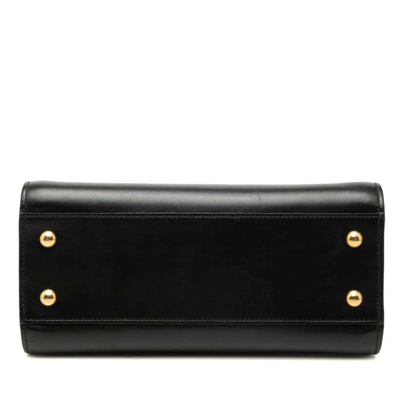 Saint Laurent Baby Leather Monogram Cabas Satchel Black Leather Very good condition - Inside View