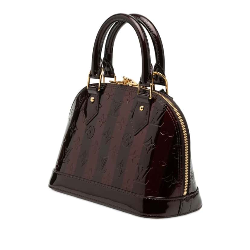 Louis Vuitton Monogram Rayures Vernis Alma BB Purple Leather Very good condition - Back View
