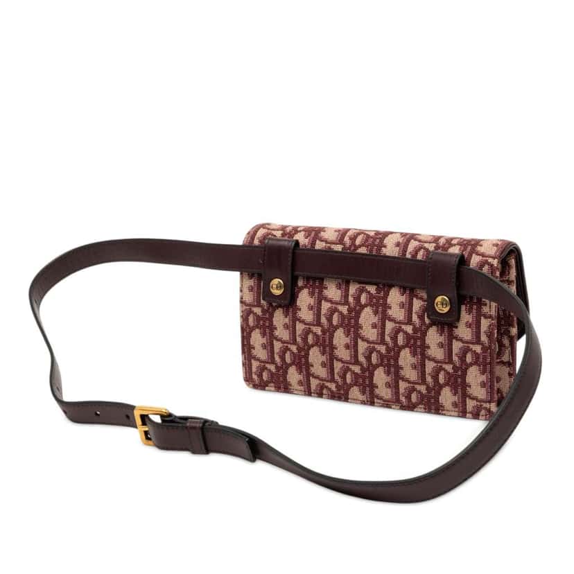 Dior Oblique Canvas Saddle Belt Bag Red Canvas Very good condition - Back View