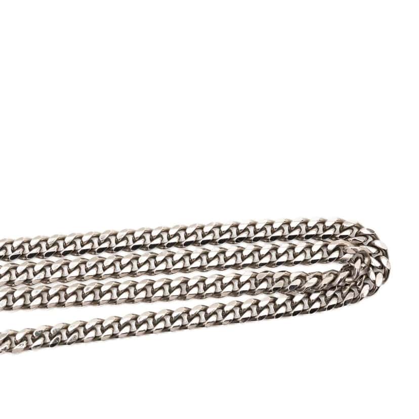 Louis Vuitton Brass Monogram Row Necklace Silver Brass Very good condition - Box View