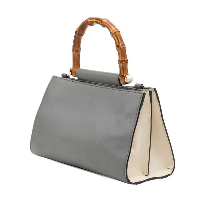 Gucci Mini Leather Bamboo Web Nymphaea Grey Leather Very good condition - Back View