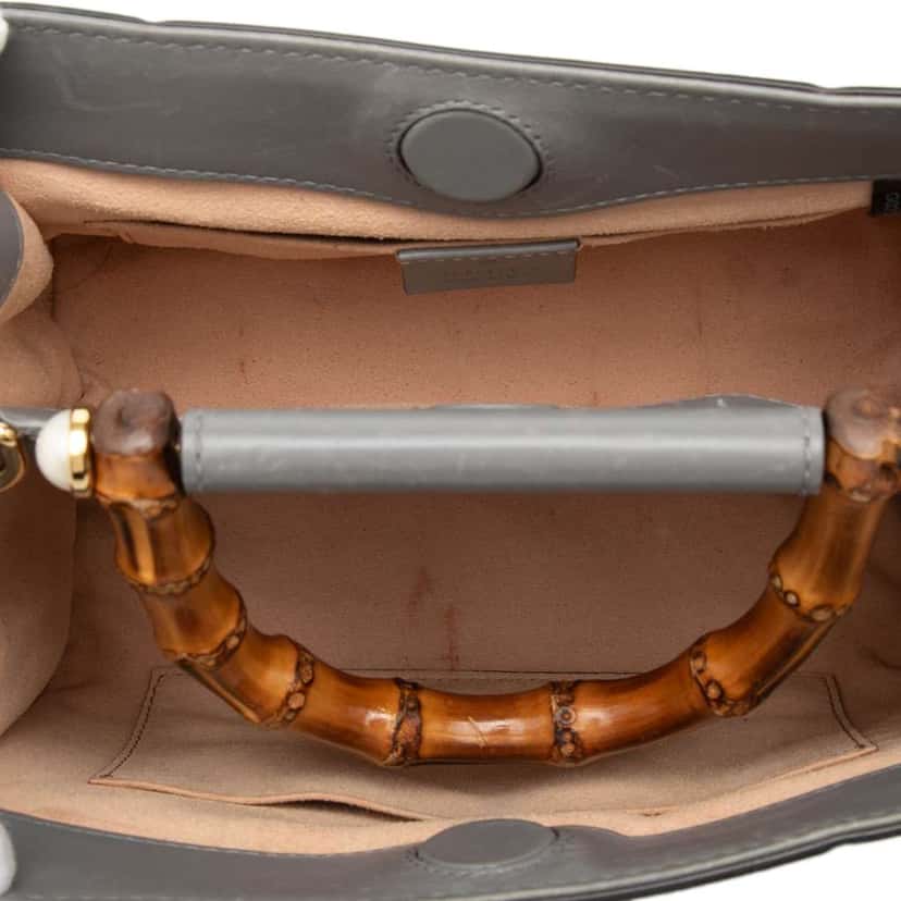 Gucci Mini Leather Bamboo Web Nymphaea Grey Leather Very good condition - Model View
