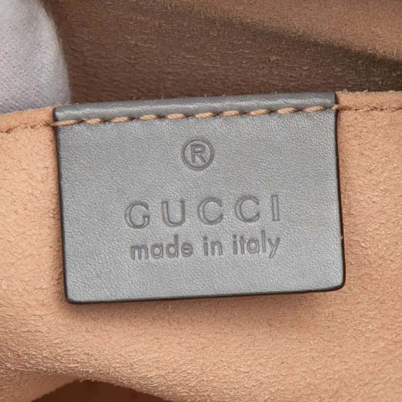 Gucci Mini Leather Bamboo Web Nymphaea Grey Leather Very good condition - Box View