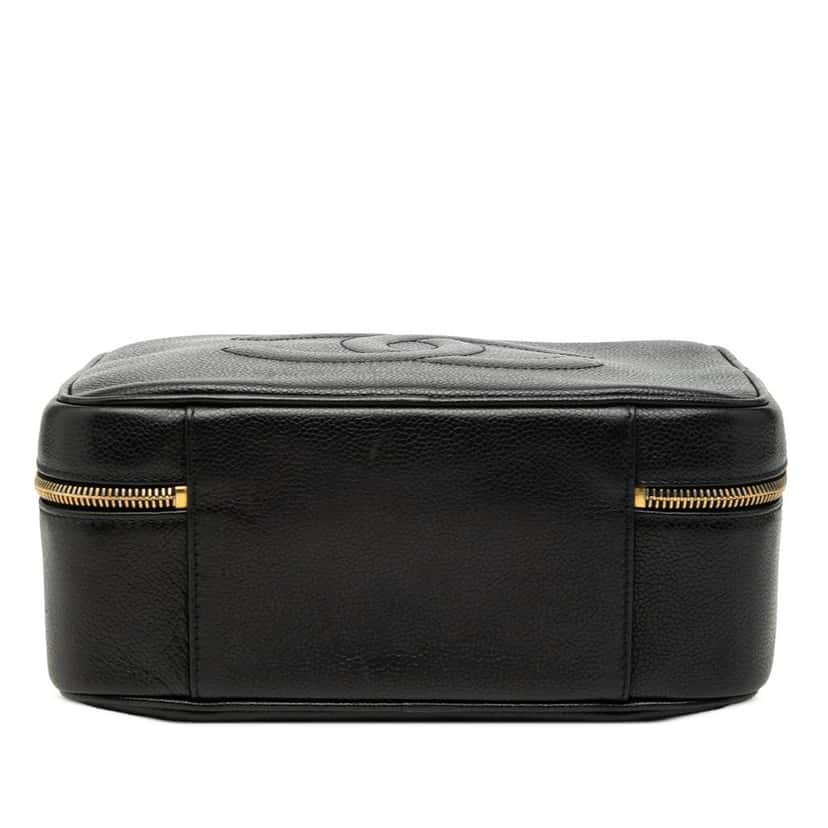 Chanel CC Caviar Vanity Case Black Leather Very good condition - Inside View