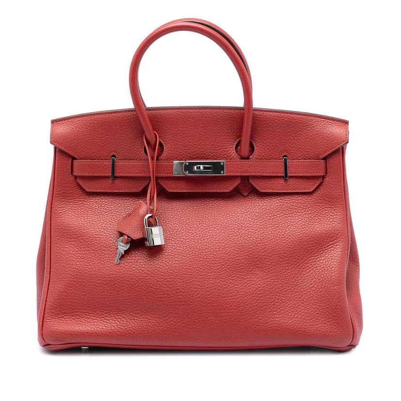 Hermès Togo Birkin Retourne 35 Red Leather Very good condition - Front View