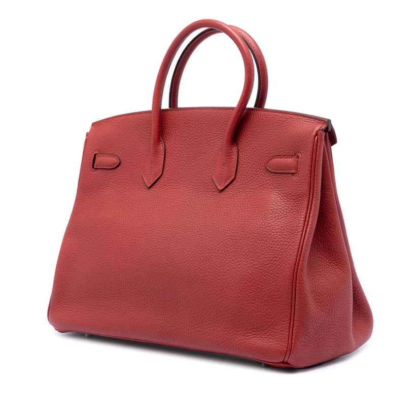 Hermès Togo Birkin Retourne 35 Red Leather Very good condition - Back View