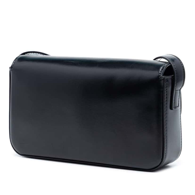 Celine Shiny Calfskin Claude Shoulder Bag Black Leather Good condition - Back View