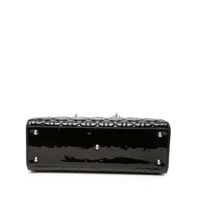 Dior Large Patent Cannage Lady Dior Black Leather Good condition - Inside View