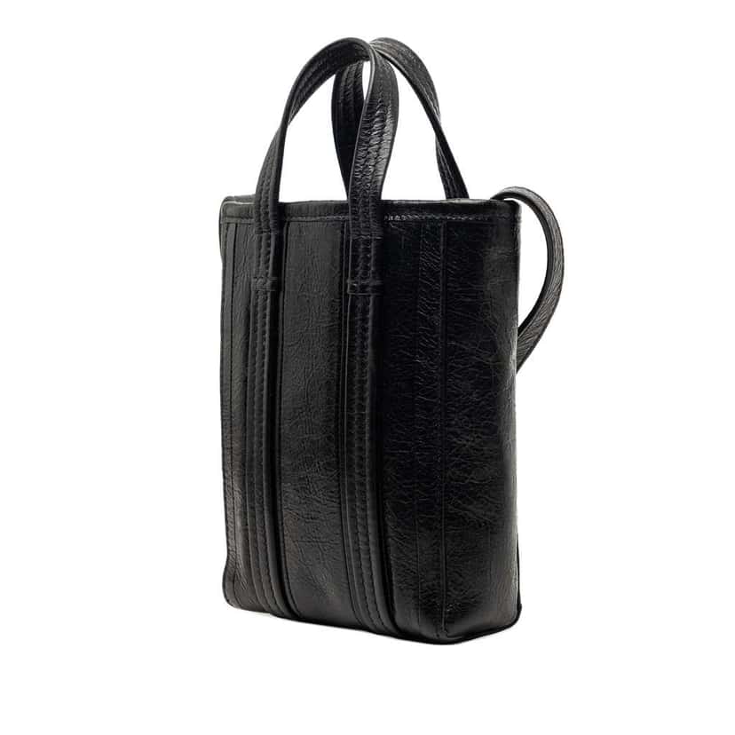 Balenciaga Mini Lambskin Barbes North South Shopper Bag Black Leather Good condition - Back View