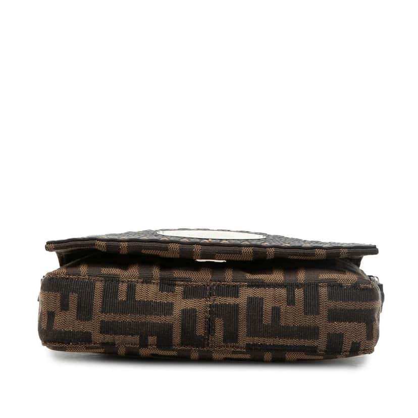 Fendi Zucca Canvas Selleria Crossbody Brown Canvas Good condition - Inside View