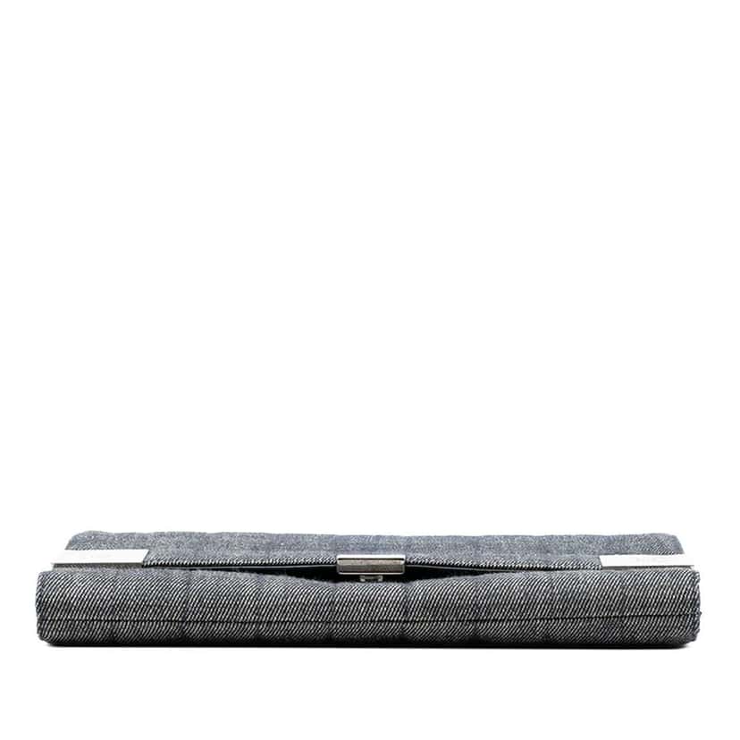 Chanel CC Chocolate Bar Denim Flap Grey Denim Good condition - Inside View