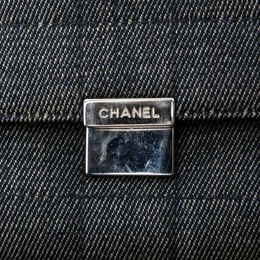 Chanel CC Chocolate Bar Denim Flap Grey Denim Good condition - Box View