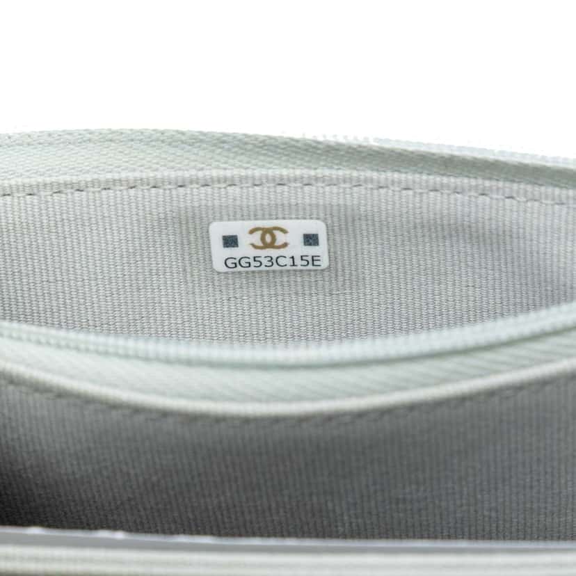 Chanel Mini CC Quilted Lambskin Bijoux Wallet on Chain Blue Leather Good condition - Box View