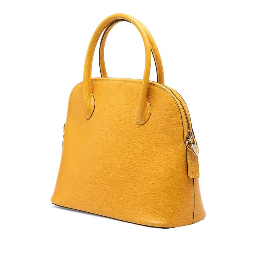 Celine Leather Dome Satchel Yellow Leather Good condition - Back View