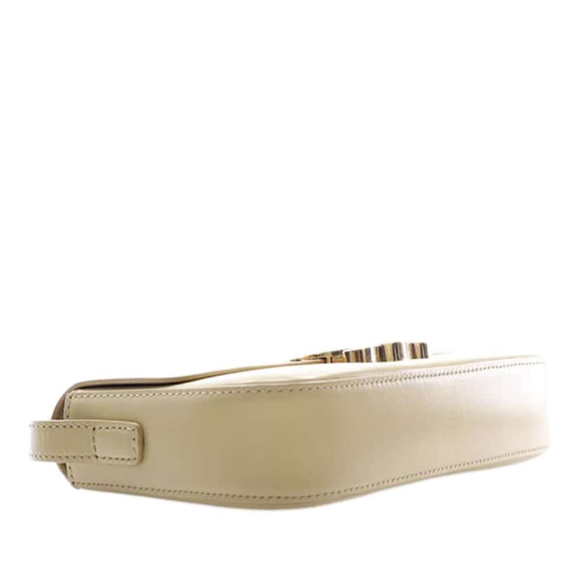 Celine Shiny Calfskin Triomphe Claude Shoulder Bag Beige Leather Never worn - Box View