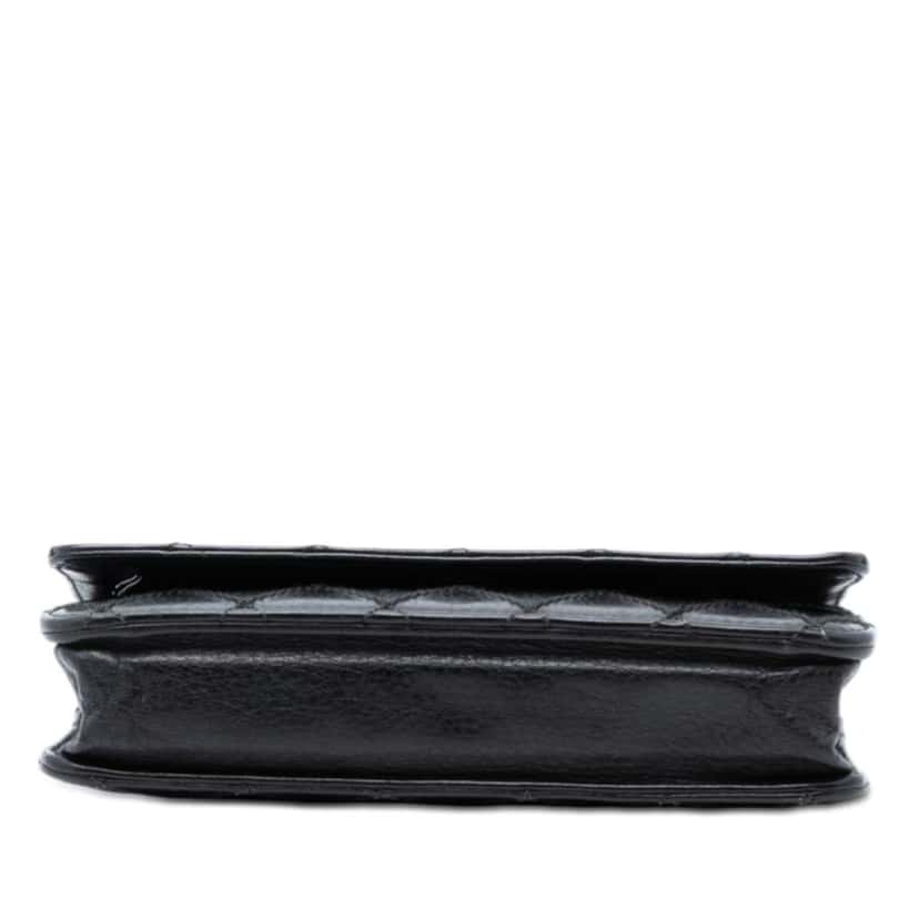 Chanel CC Lambskin Wild Stitch Wallet on Chain Black Leather Good condition - Inside View