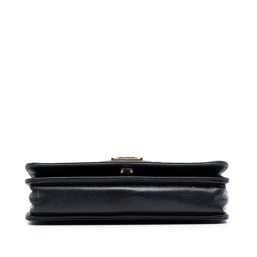 Chanel Quilted Caviar Boy Wallet on Chain Black Leather Good condition - Inside View
