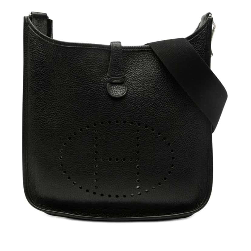 Hermès Togo Evelyne II PM Black Leather Very good condition - Front View