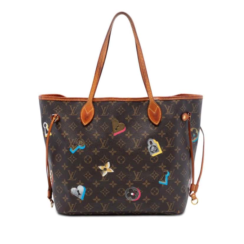 Louis Vuitton Monogram Love Lock Neverfull MM Brown Very good condition - Front View