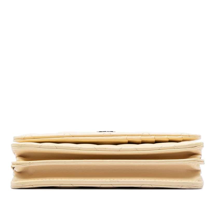 Chanel Mini CC Lambskin Wallet on Chain Yellow Leather Very good condition - Inside View