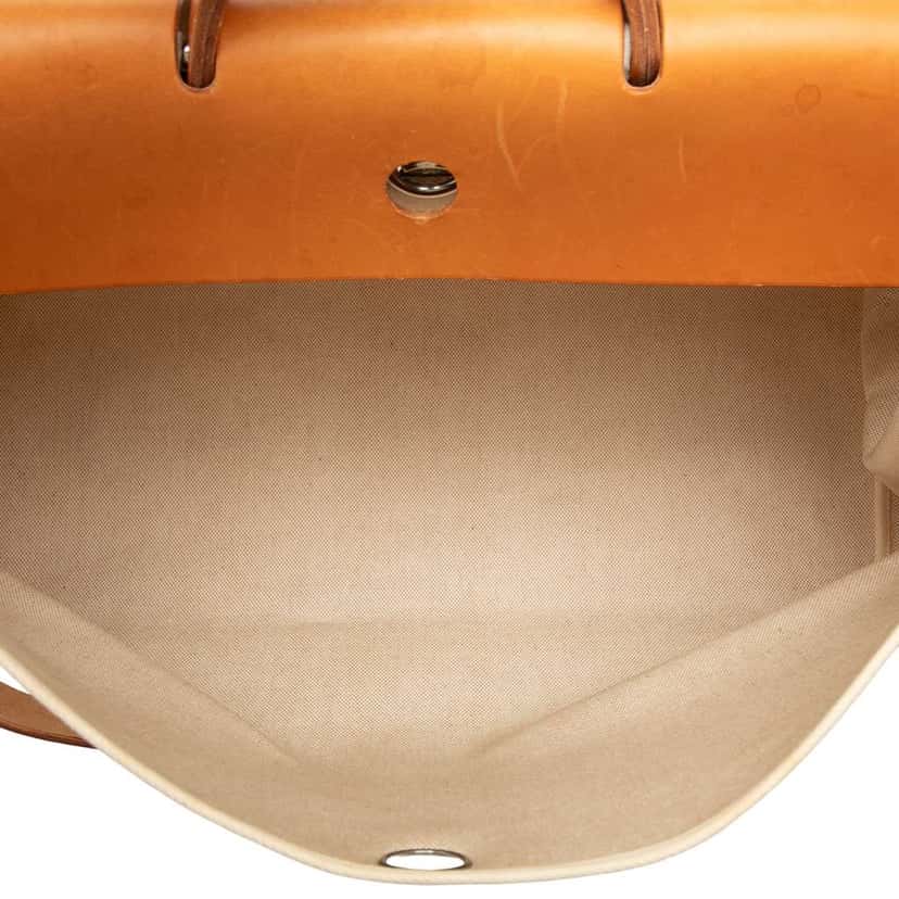 Hermès Toile and Vache Hunter Herbag Zip Cabine 50 Beige Canvas Good condition - Model View