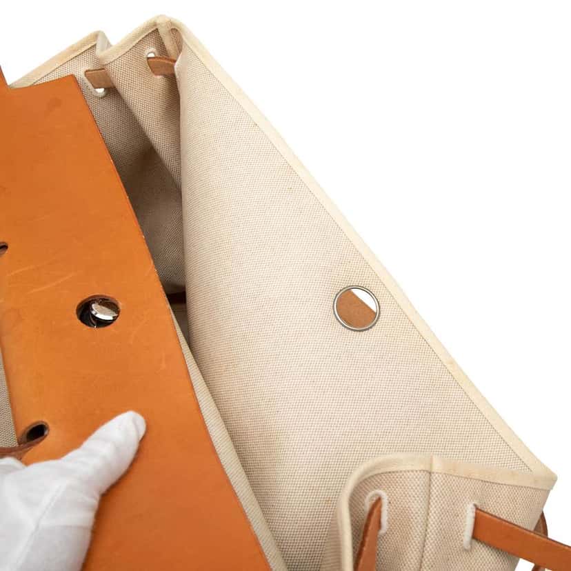 Hermès Toile and Vache Hunter Herbag Zip Cabine 50 Beige Canvas Good condition - Box View