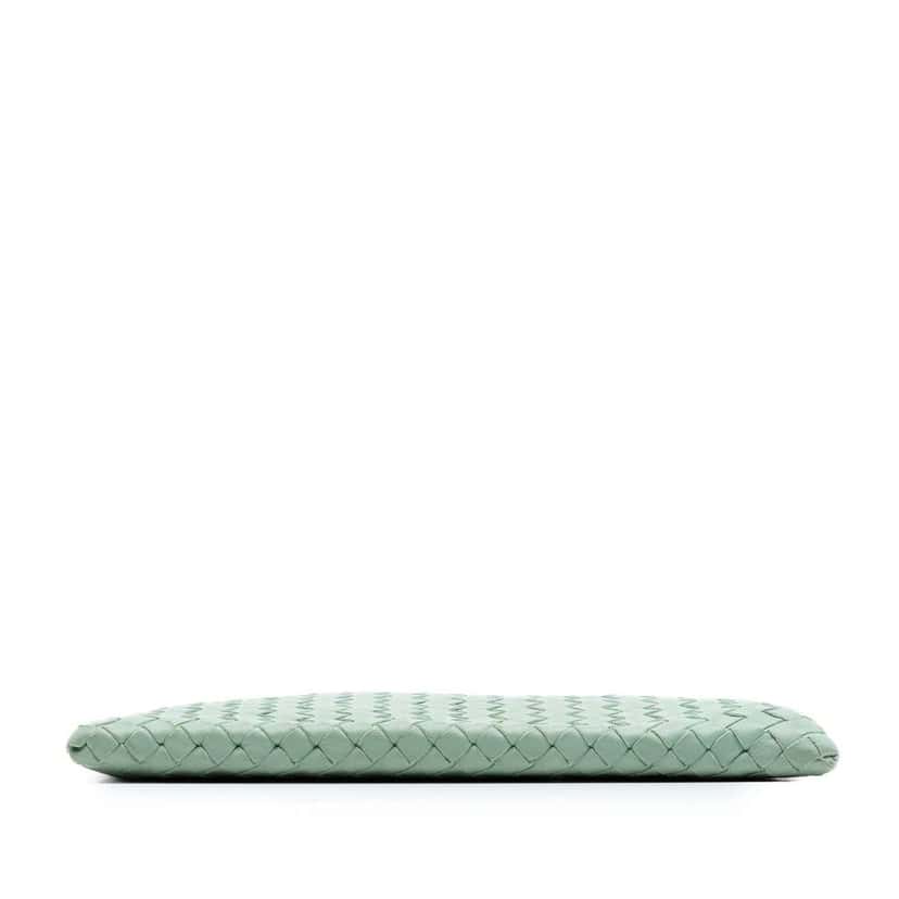 Bottega Veneta Nappa Intrecciato Clutch Green Leather Very good condition - Inside View