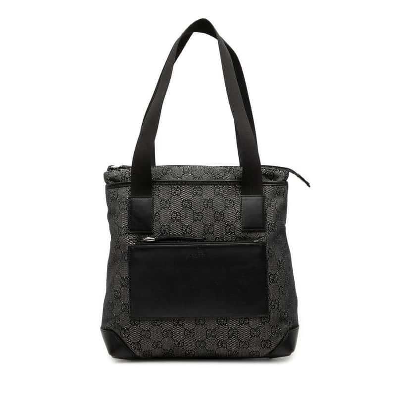 Gucci GG Denim Tote Black Denim Very good condition - Front View
