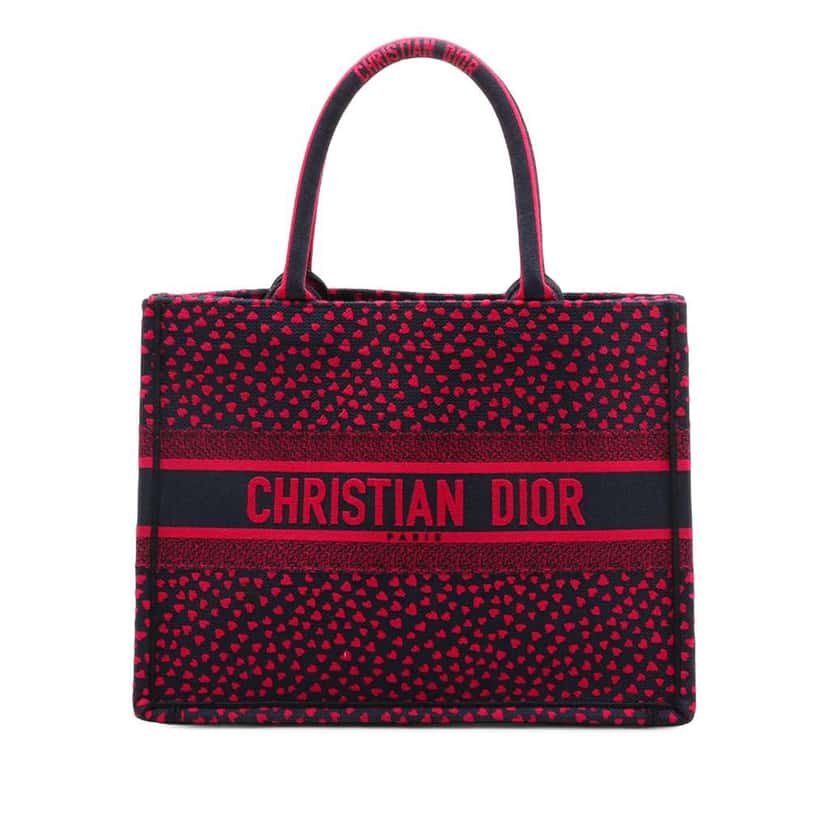 Dior Medium Canvas Pop Hearts I Love Paris Book Tote Red Canvas Very good condition - Front View