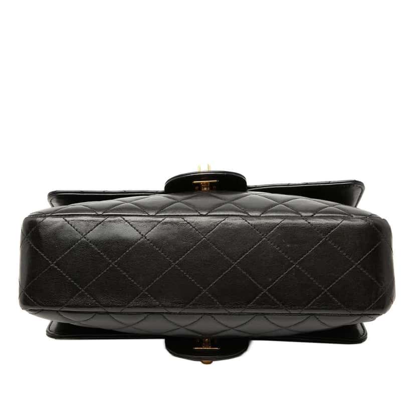 Chanel Small Quilted Lambskin Double Sided Flap Black Leather Very good condition - Inside View