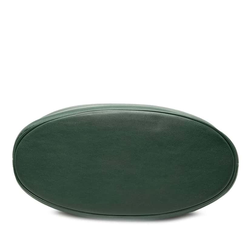 Gucci Medium Calfskin Bamboo Diana Convertible Bucket Bag Green Leather Very good condition - Inside View