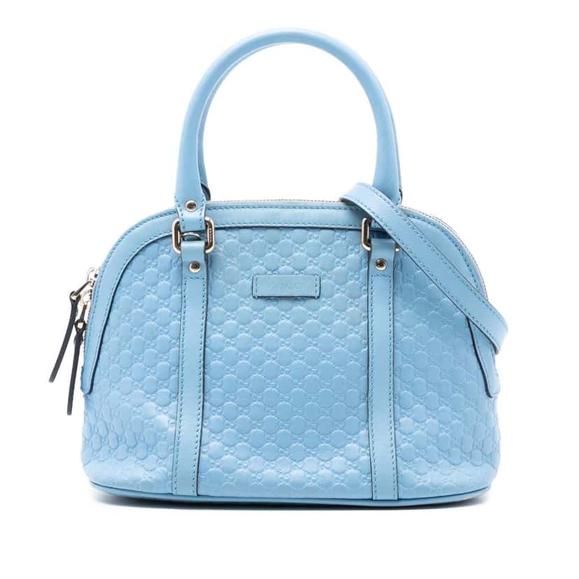 Gucci Mini Microguccissima Dome Satchel Blue Leather Very good condition - Front View