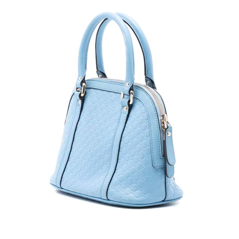 Gucci Mini Microguccissima Dome Satchel Blue Leather Very good condition - Back View