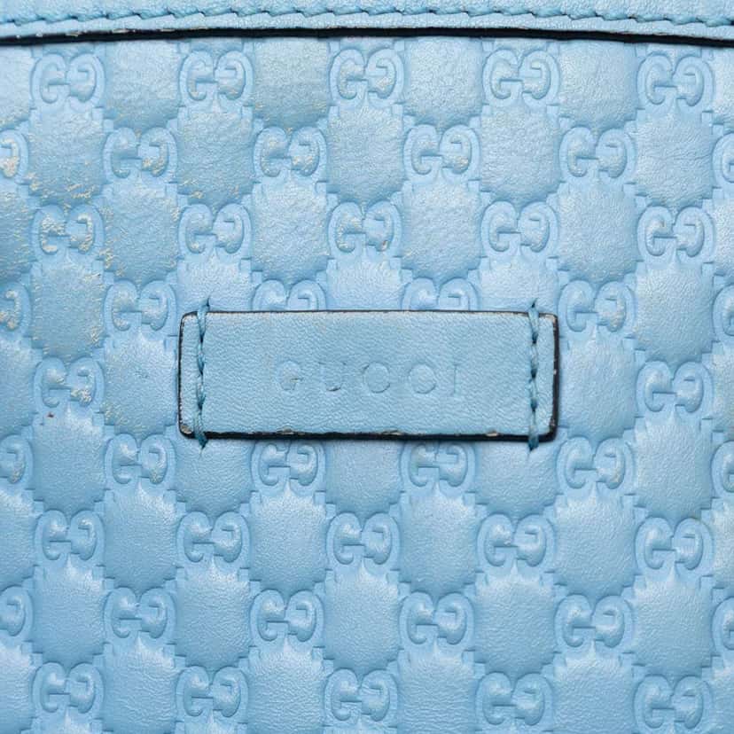 Gucci Mini Microguccissima Dome Satchel Blue Leather Very good condition - Box View