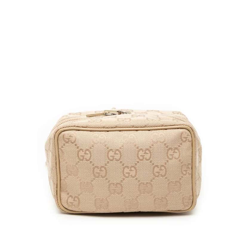 Gucci GG Canvas Drawstring Pouch Beige Canvas Very good condition - Inside View