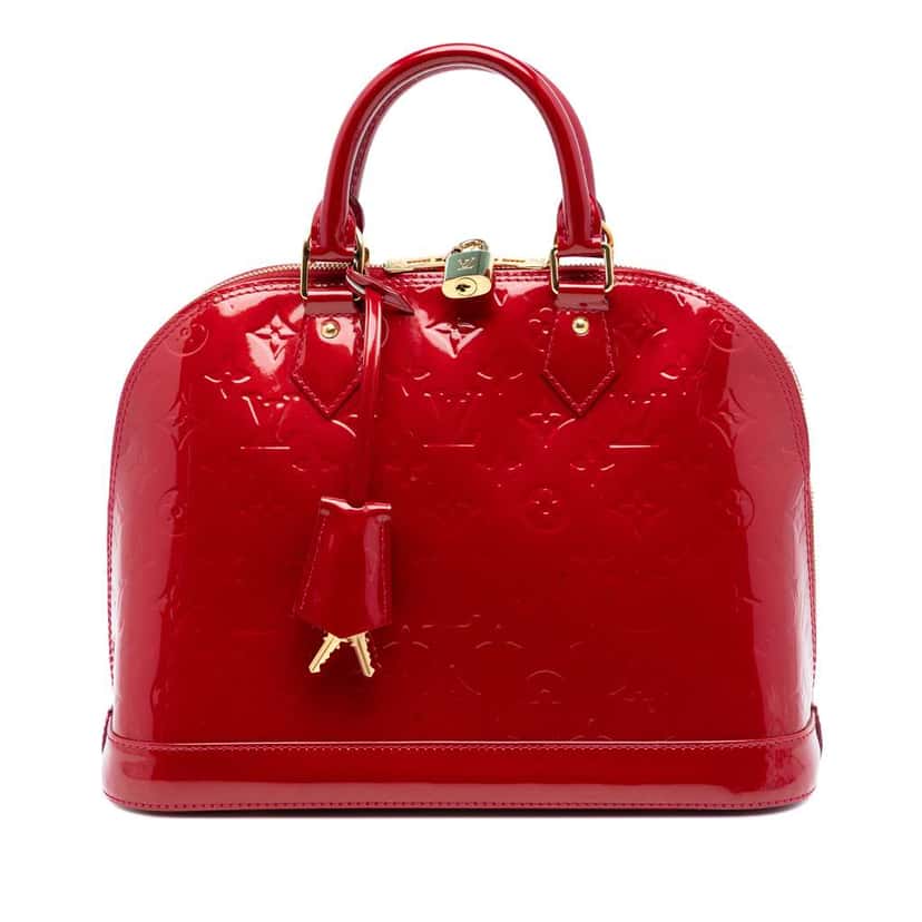 Louis Vuitton Monogram Vernis Alma PM Red Leather Very good condition - Front View
