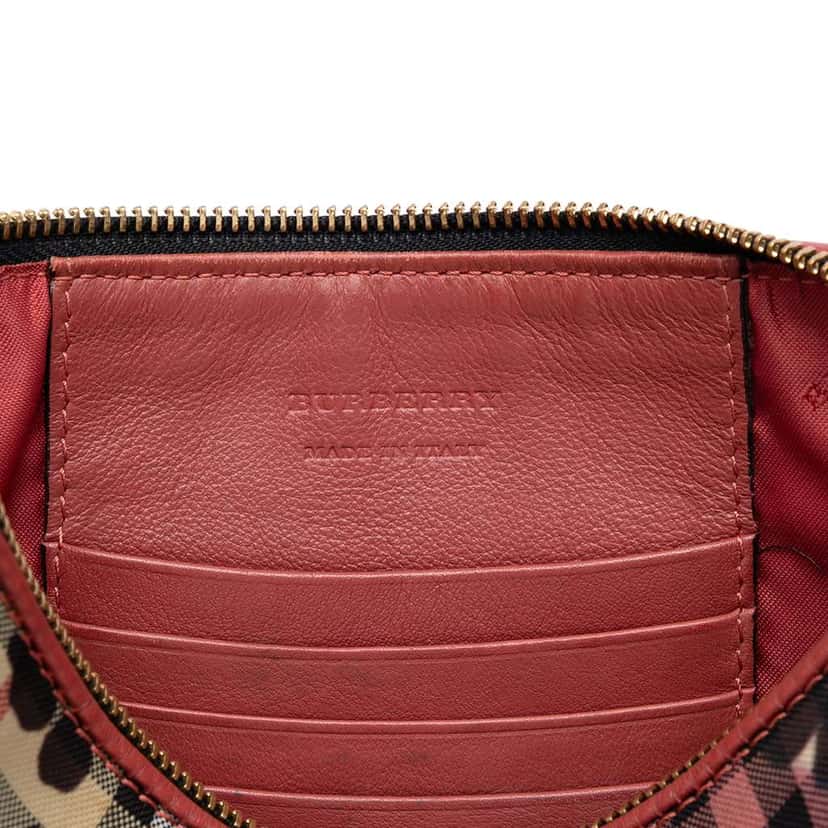 Burberry Haymarket Check Peony Rose Crossbody Beige Canvas Very good condition - Box View