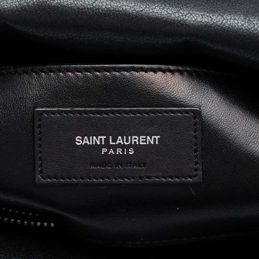Saint Laurent Medium Chevron Sheepskin Monogram College Satchel Black Leather Very good condition - Box View