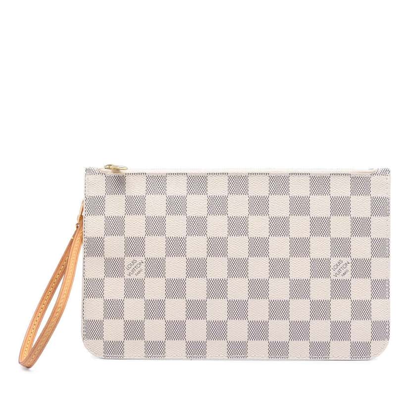 Louis Vuitton Damier Azur Neverfull MM Pouch White Very good condition - Front View