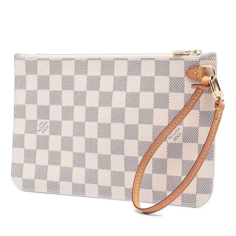 Louis Vuitton Damier Azur Neverfull MM Pouch White Very good condition - Back View