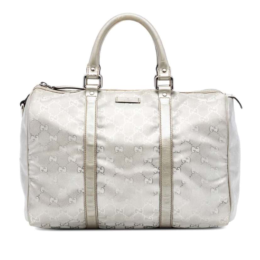 Gucci Medium GG Imprime Joy Boston Bag Silver Canvas Very good condition - Front View