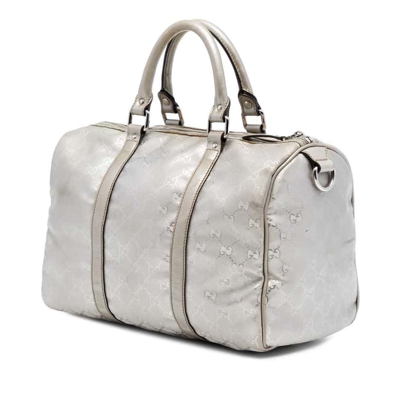 Gucci Medium GG Imprime Joy Boston Bag Silver Canvas Very good condition - Back View