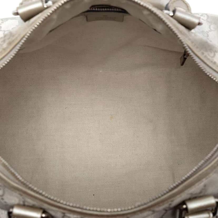 Gucci Medium GG Imprime Joy Boston Bag Silver Canvas Very good condition - Model View