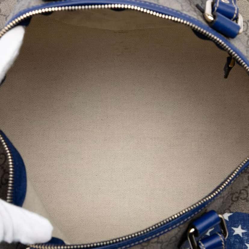 Gucci Unicef Medium GG Supreme American Flag Joy Boston Bag Beige Canvas Very good condition - Model View