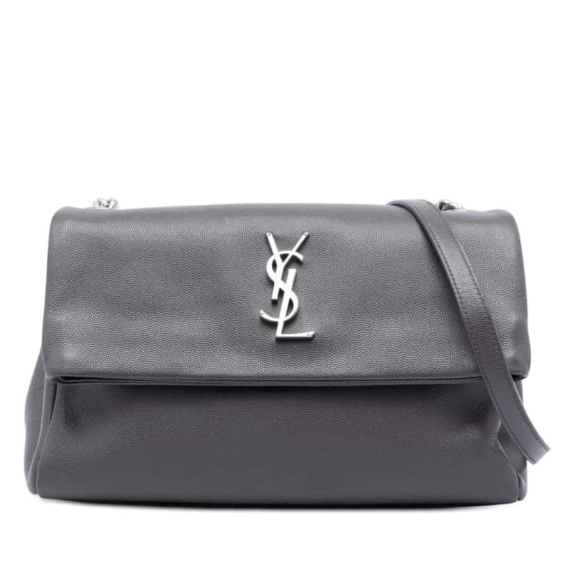 Saint Laurent Medium Grain De Poudre West Hollywood Crossbody Grey Leather Very good condition - Front View