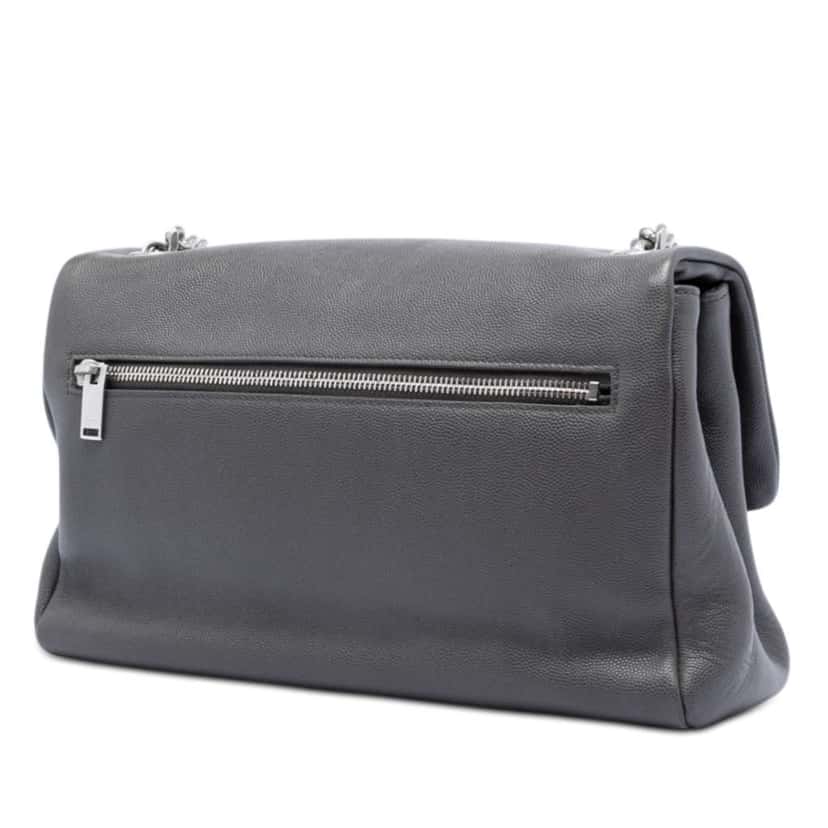 Saint Laurent Medium Grain De Poudre West Hollywood Crossbody Grey Leather Very good condition - Back View