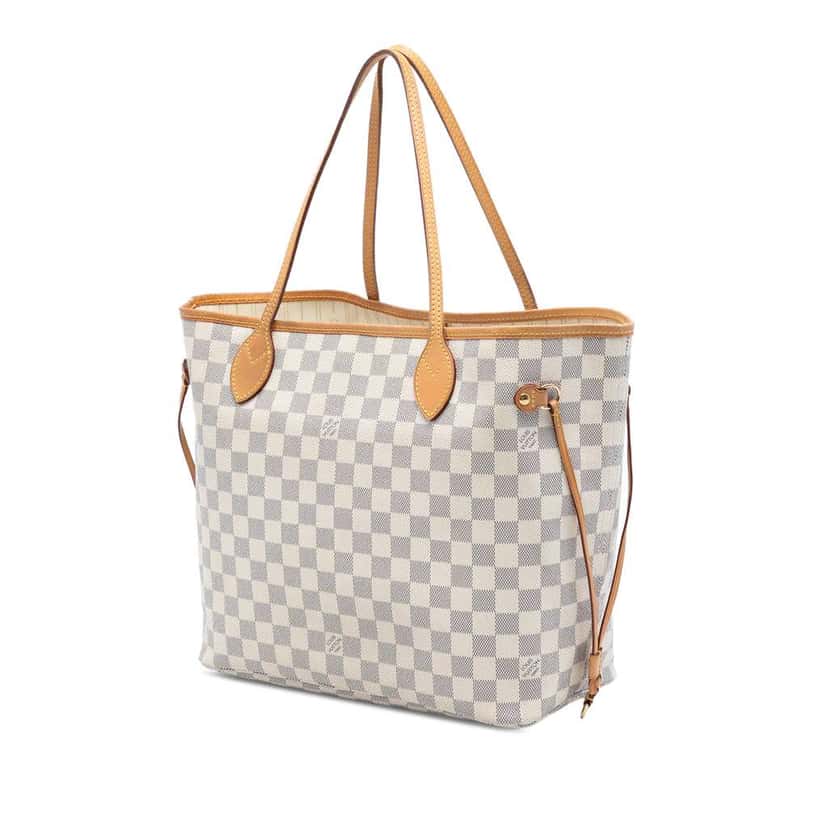Louis Vuitton Damier Azur Neverfull MM White Very good condition - Back View