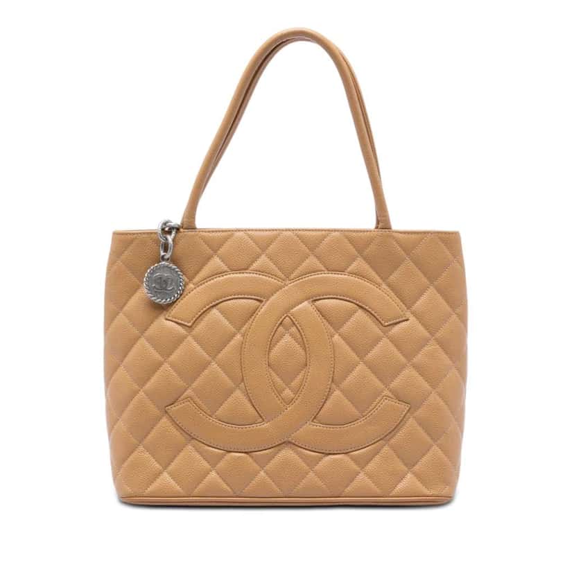 Chanel Caviar Medallion Tote Brown Leather Very good condition - Front View